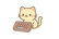 Cat and keyboard cute logo